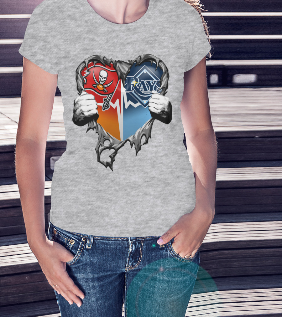 Tampa Bay Buccaneers Rays Heart T-Shirt