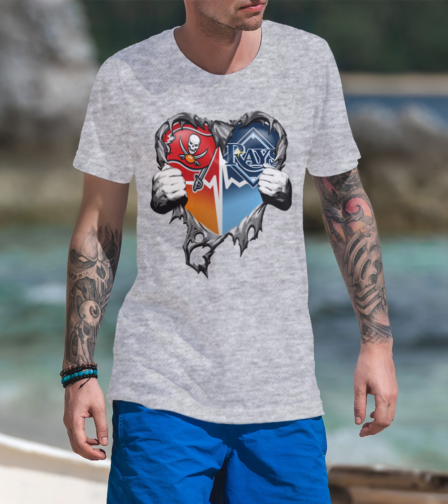 Tampa Bay Buccaneers Rays Heart T-Shirt
