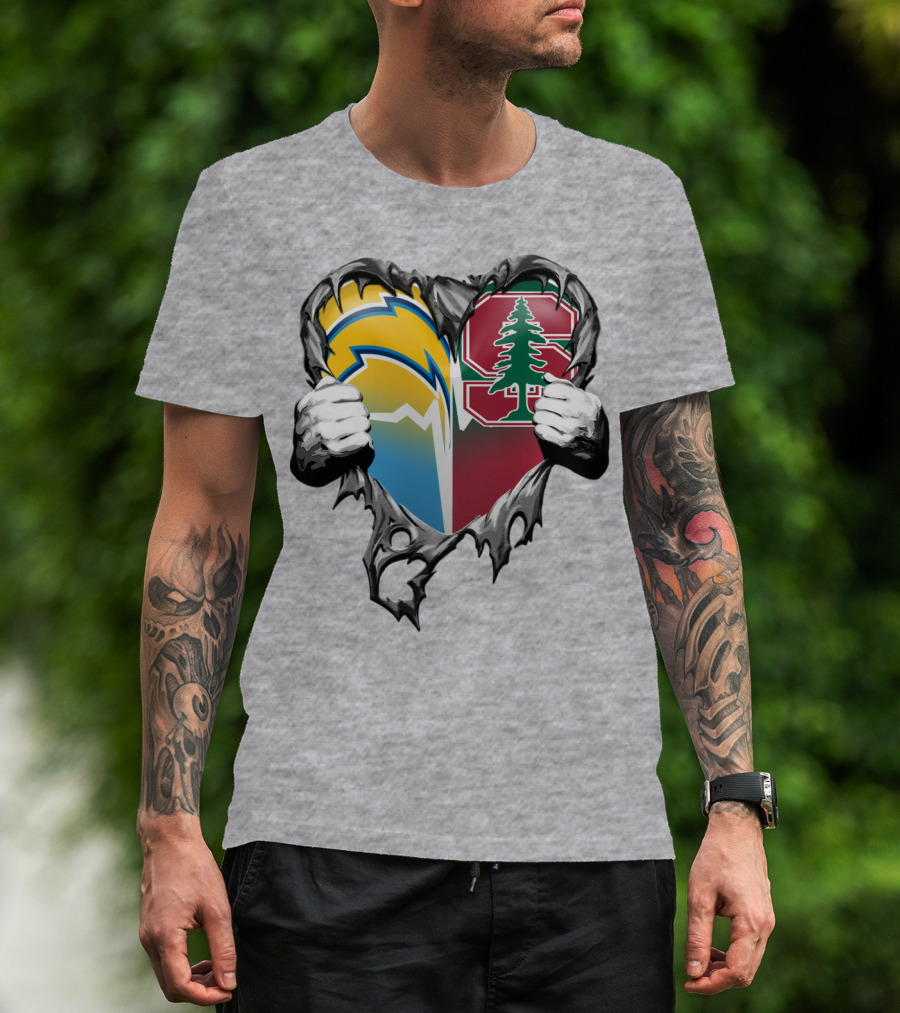 Los Angeles Chargers Stanford Tree Heart T-Shirt