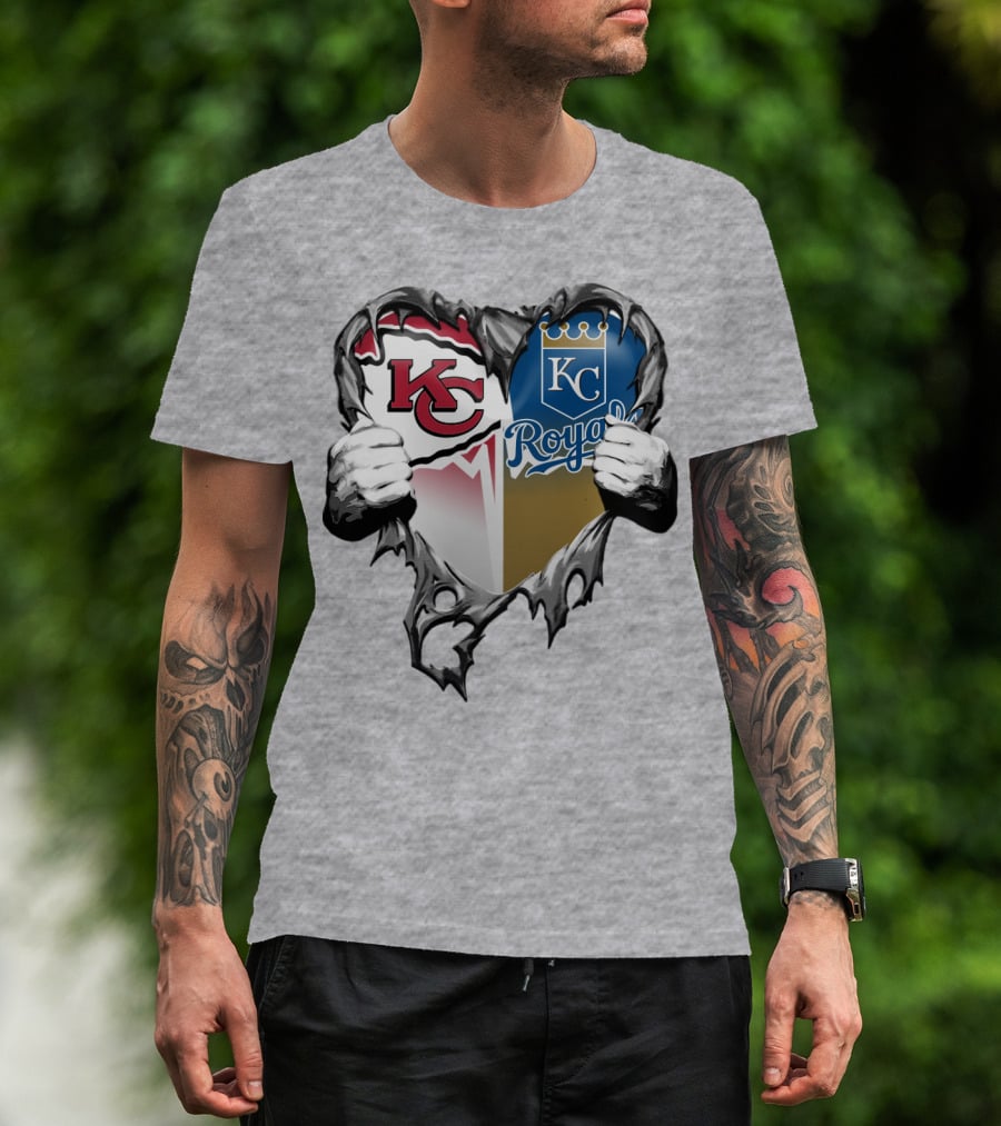 Kc Chiefs And Kc Royals Heart T-Shirt