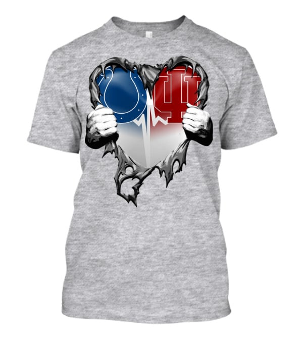 Colts Indiana Hoosiers Heart Torn Open T-Shirt