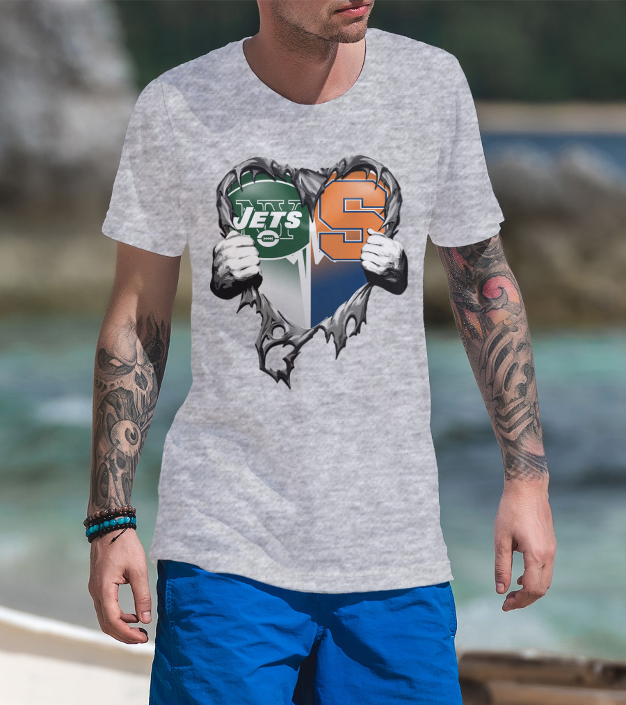 Jets Syracuse Split Heart T-Shirt