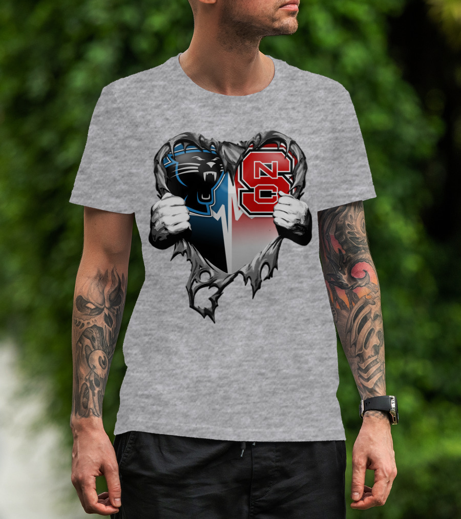 Carolina Panthers Nc State Heart T-Shirt