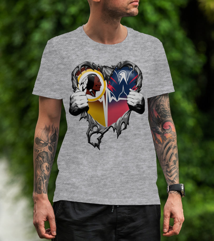 Washington Redskins Wizards Heart Logo Mashup T-Shirt
