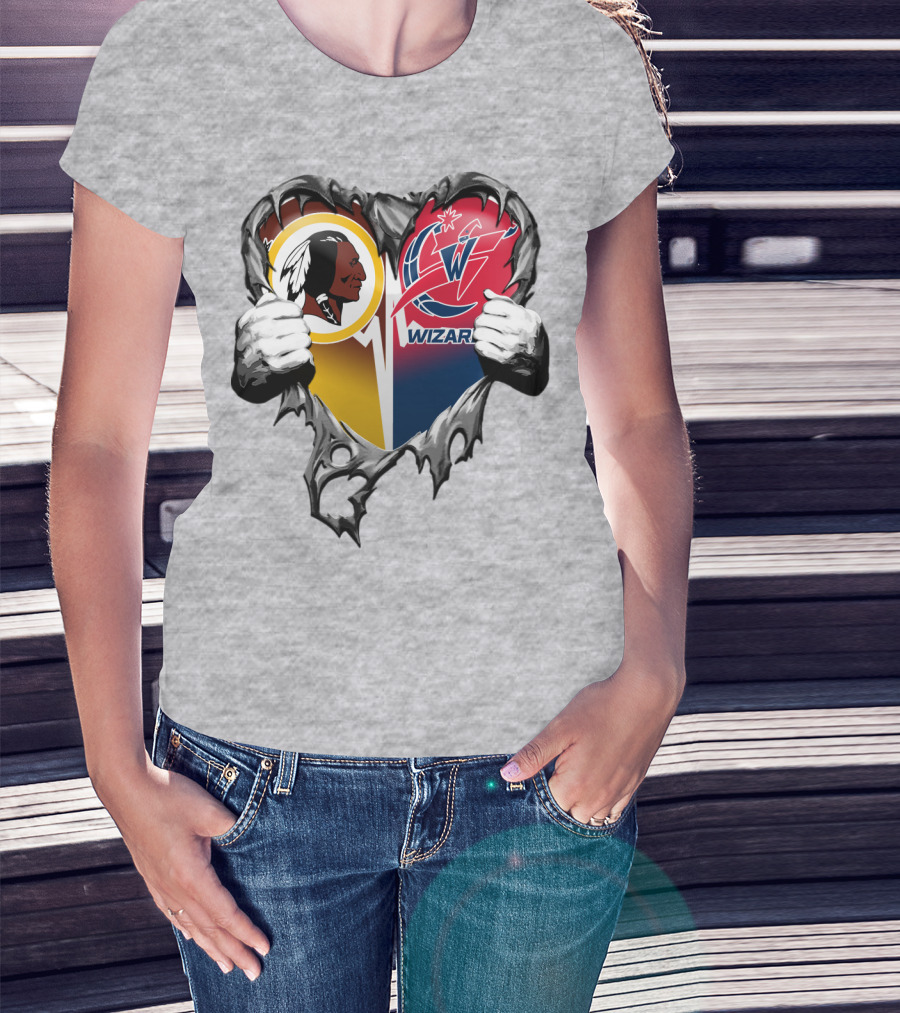 Washington Redskins Wizards Heart T-Shirt