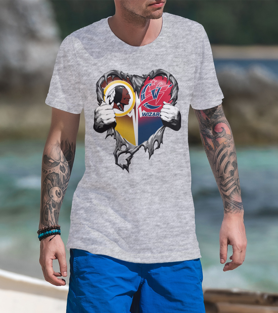 Washington Redskins Wizards Heart T-Shirt