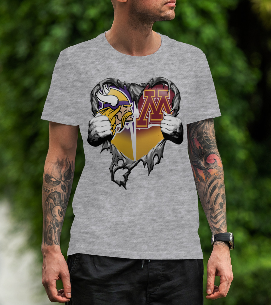 Vikings Minnesota Split Heart T-Shirt