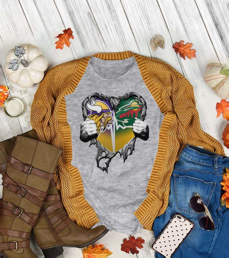 Minnesota Vikings Wild Heart Torn Concept T-Shirt