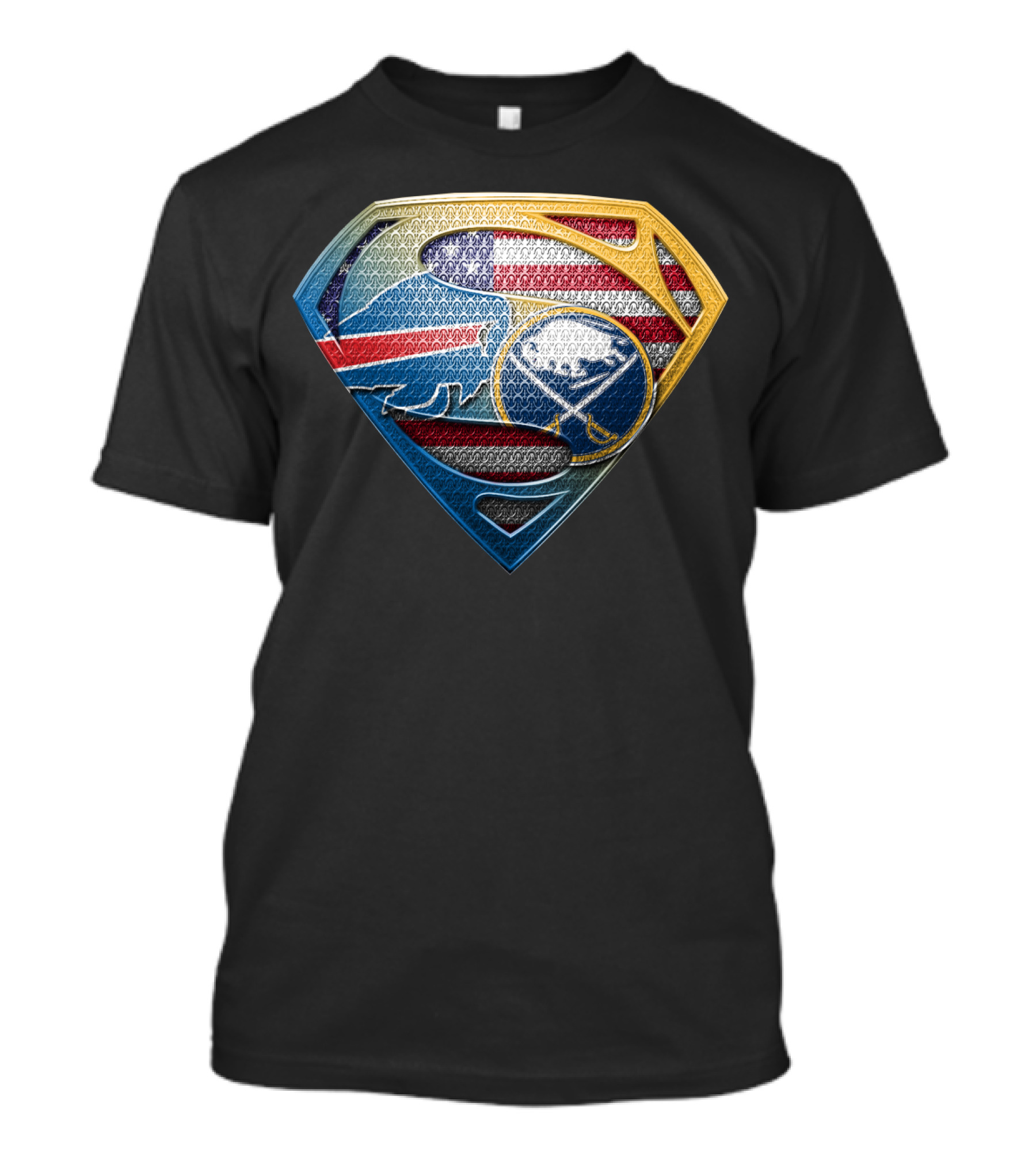 Buffalo Sabres American Flag Superman Logo Mashup T-Shirt