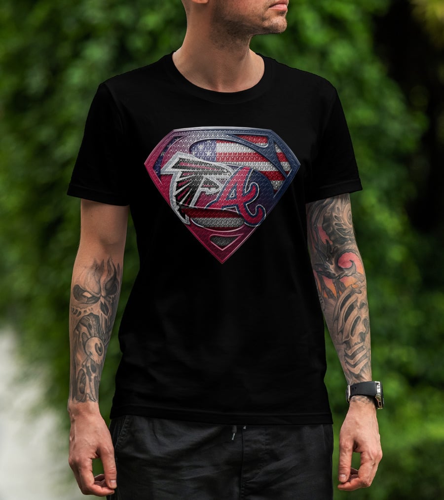 Falcons Braves American Flag Superman Logo Sspus059 T-Shirt