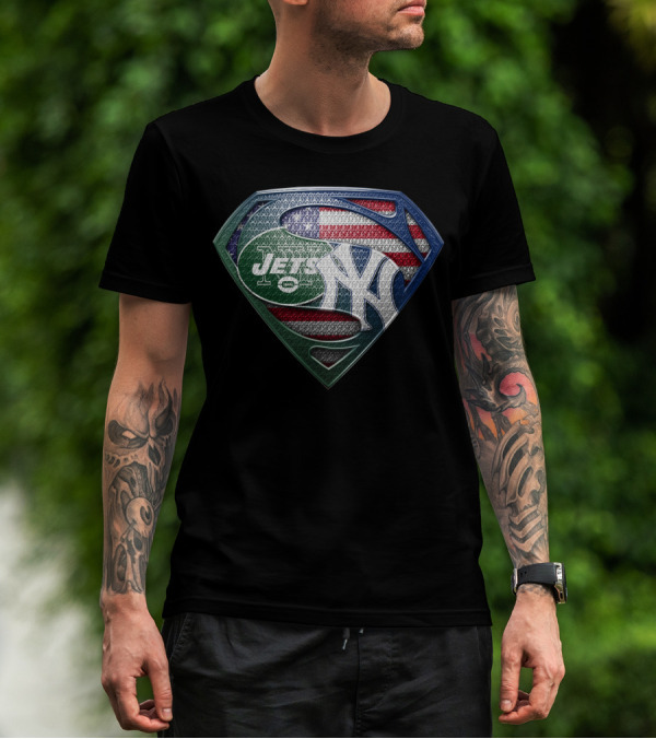 New York Jets Yankees Usa Shield T-Shirt