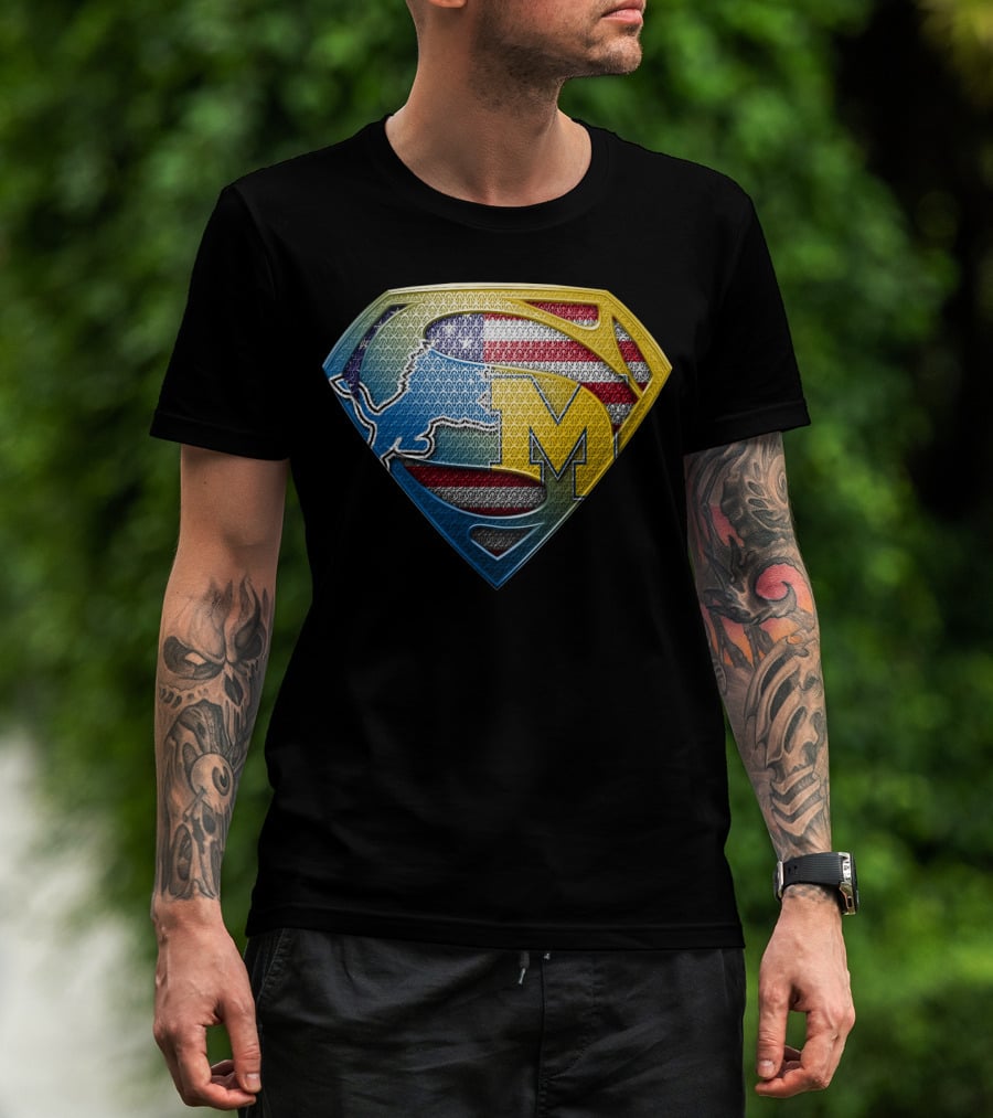 Superman Buffalo Michigan American Flag Logo Sspus077 T-Shirt