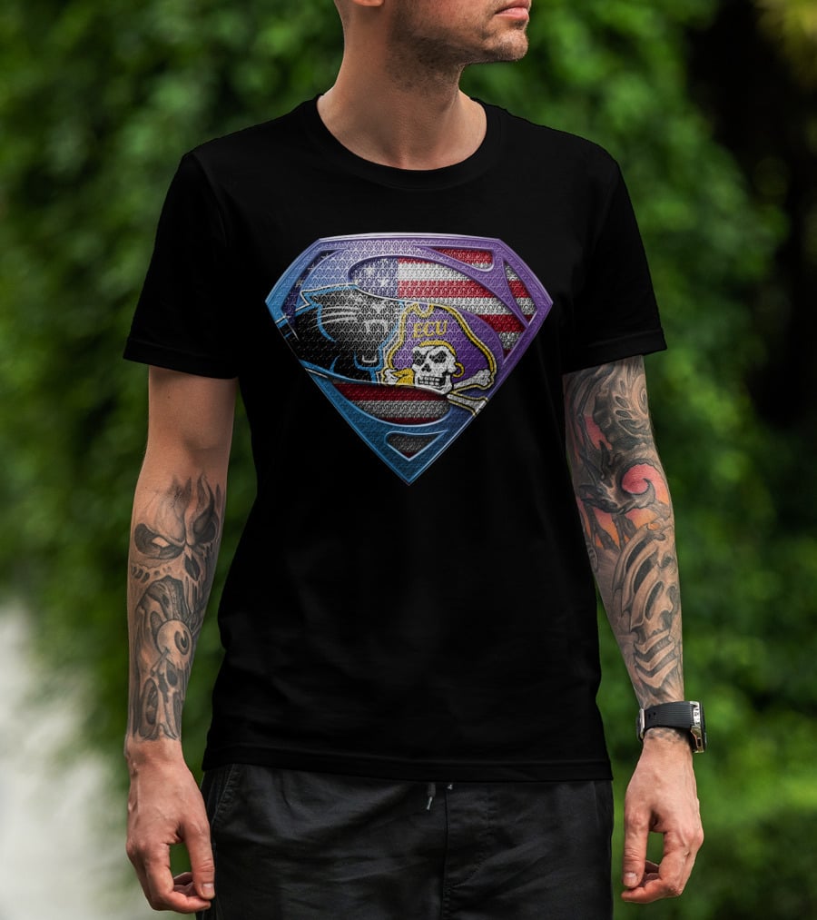 Carolina Panthers Ecu American Flag Shield T-Shirt