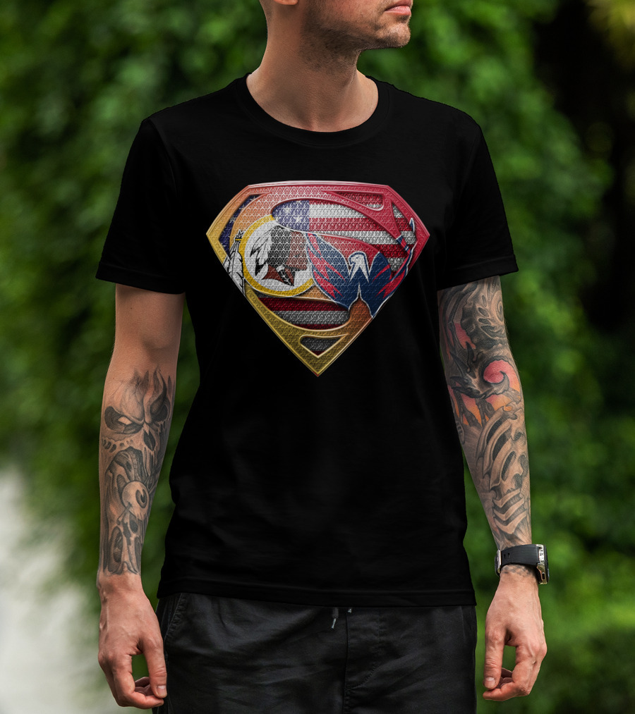 Washington Dc Sports Team Logos Superman Shield T-Shirt