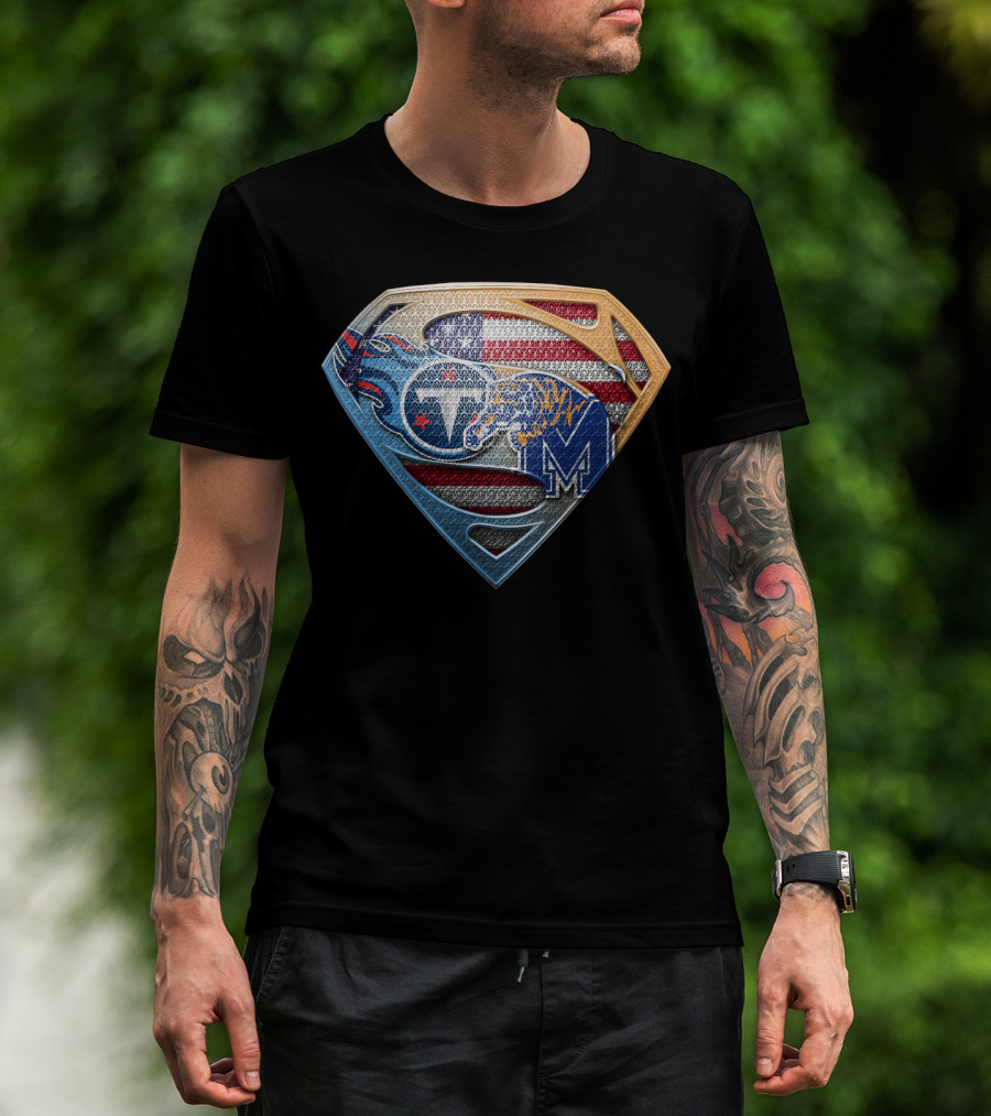 Superman Memphis Tigers American Flag T-Shirt