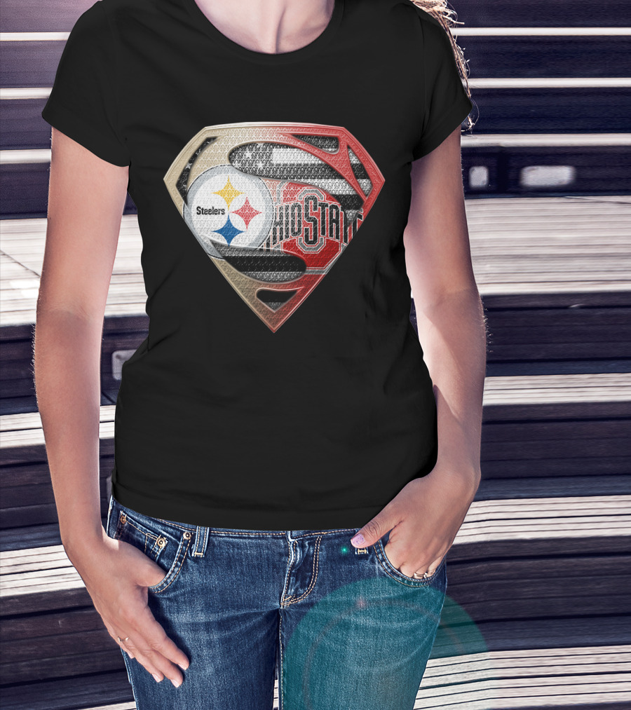 Steelers Ohio State Superman Logo Fusion T-Shirt
