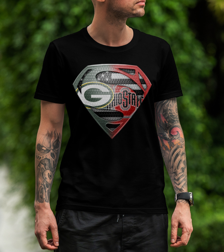 Packers Ohio State Superman Logo Fusion Sspus140 T-Shirt