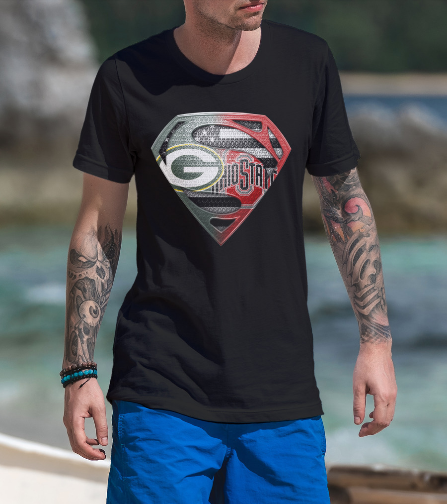 Packers Ohio State Superman Logo Fusion Sspus140 T-Shirt