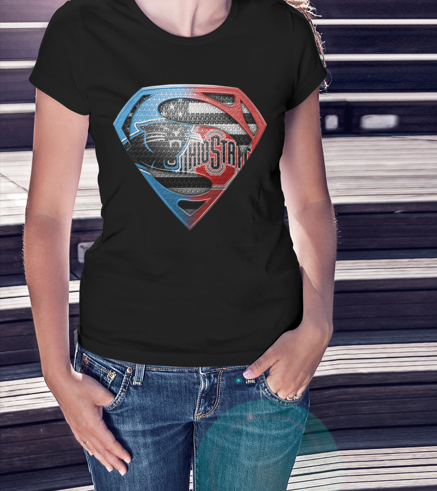 Carolina Panthers Ohio State Superman Shield T-Shirt
