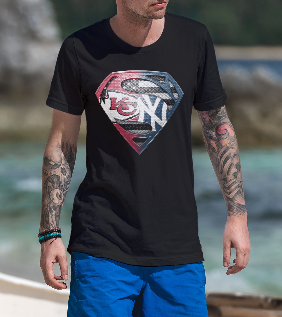 Kansas City Chiefs New York Yankees Superman T-Shirt