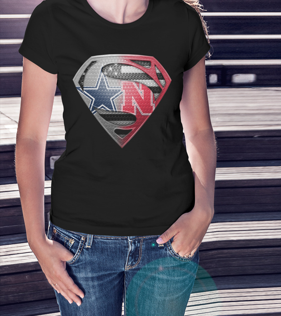Cowboys Nebraska Fusion Superman Shield T-Shirt