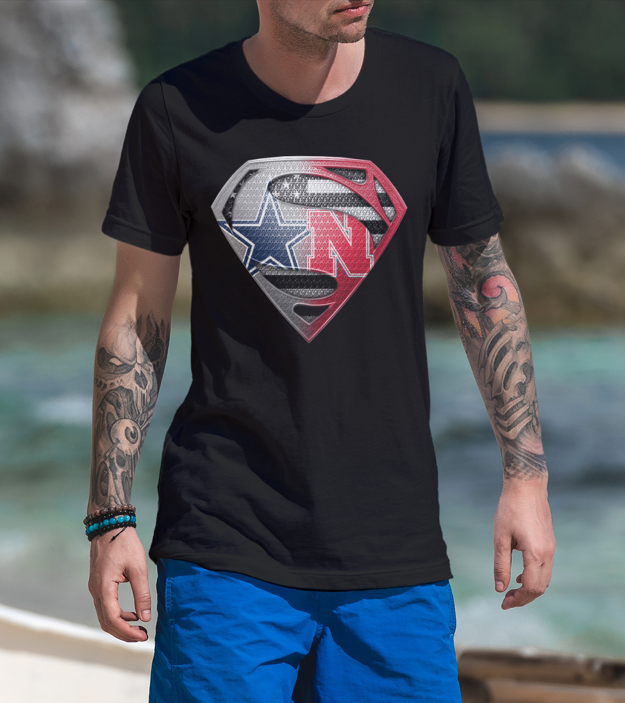 Cowboys Nebraska Fusion Superman Shield T-Shirt