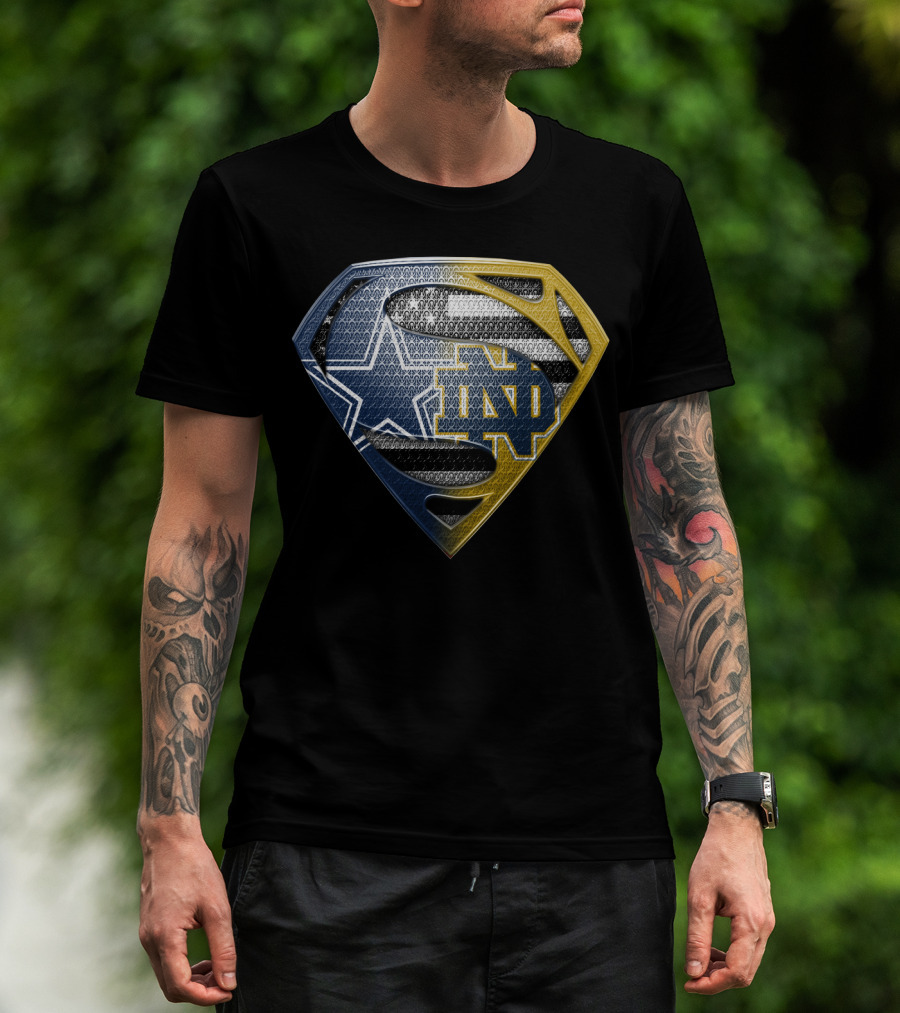 Notre Dame Dallas Cowboys Superman Shield T-Shirt