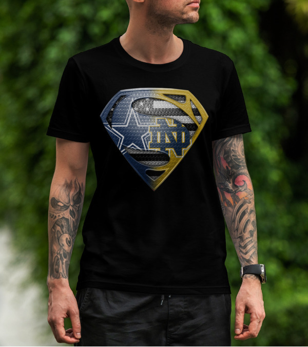 Notre Dame Dallas Cowboys Superman Shield T-Shirt