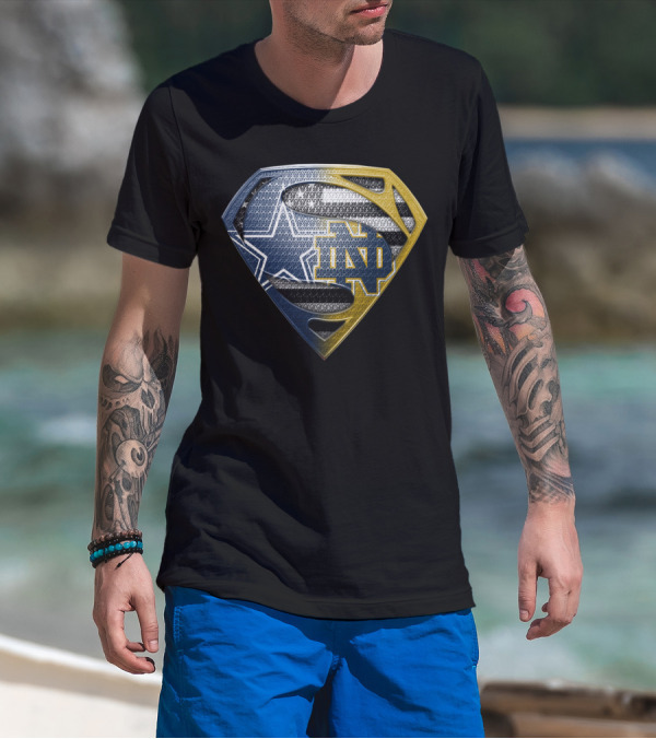 Notre Dame Dallas Cowboys Superman Shield T-Shirt