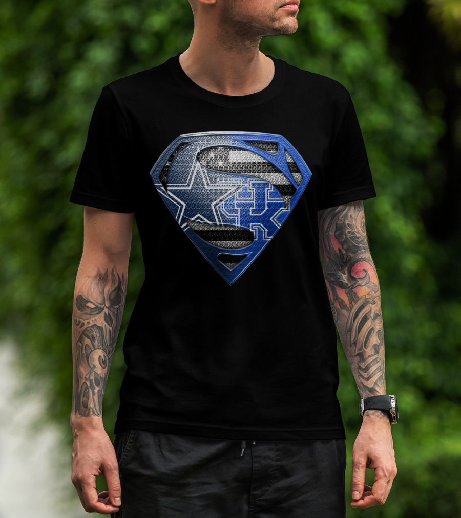 Dallas Kentucky Superman Shield Football Basketball T-Shirt