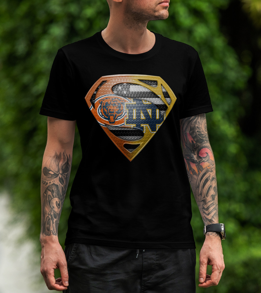 Chicago Bears Notre Dame Fighting Irish Superman T-Shirt
