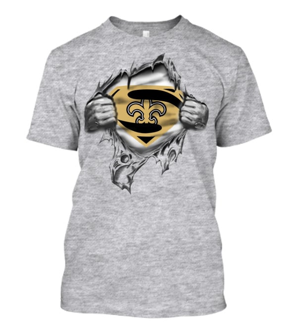 Superman New Orleans Saints Logo Peel Back T-Shirt