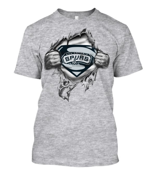 San Antonio Spurs Superman Logo Torn Superhero Hands T-Shirt