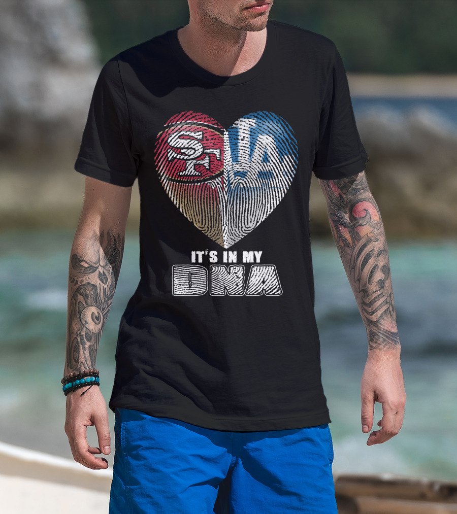 It's In My Dna La Sf Heart Fingerprint T-Shirt