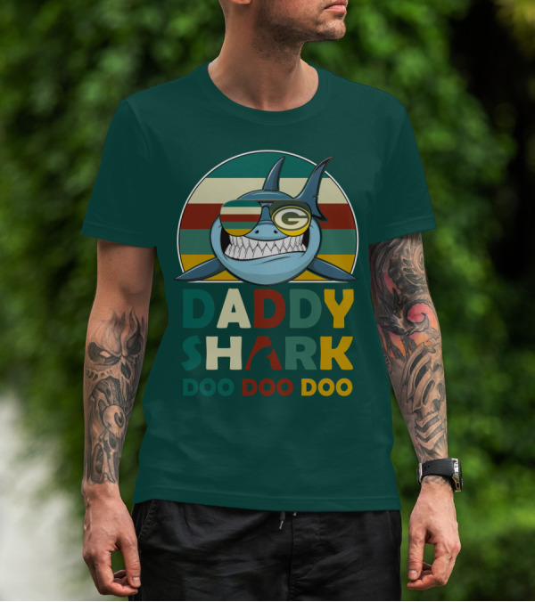 Daddy Shark Green Bay Packers Doo Doo Doo T-Shirt