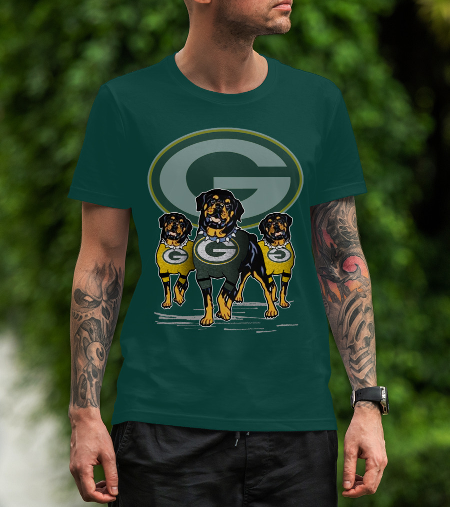 Green Bay Packers Rottweiler Trio T-Shirt