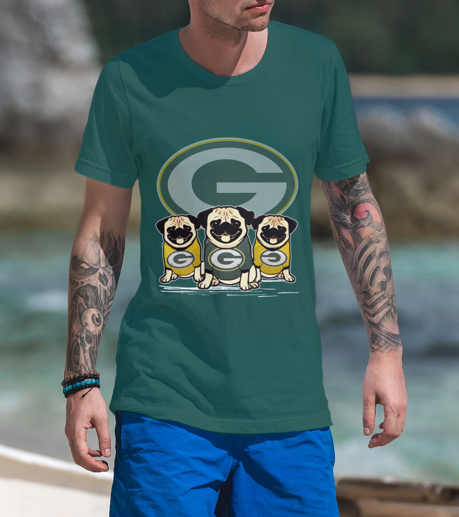 Green Bay Packers G Logo Pugs T-Shirt