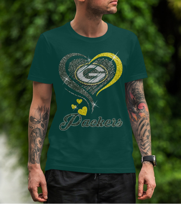 Packers Heart Logo Sparkle T-Shirt