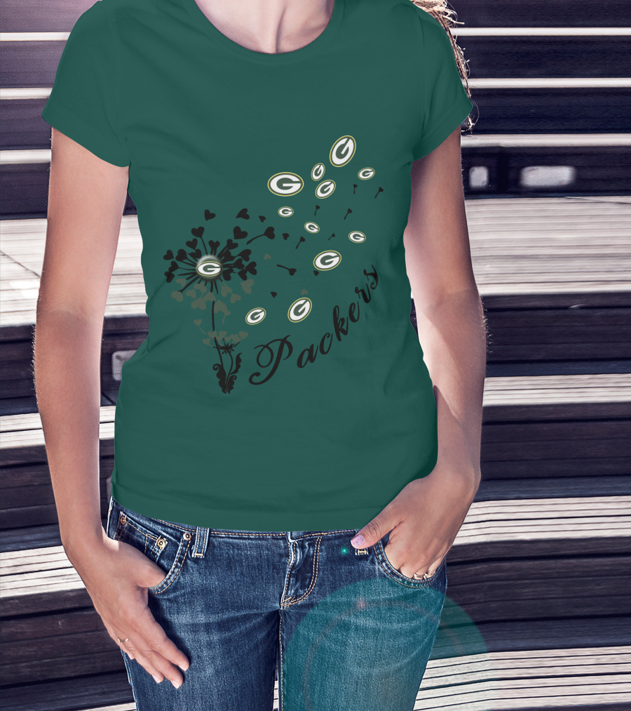 Packers Green Bay Hearts And Blossoms T-Shirt