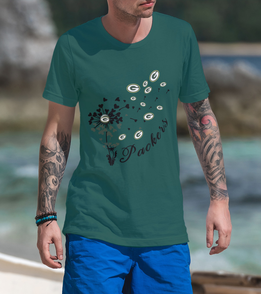 Packers Green Bay Hearts And Blossoms T-Shirt