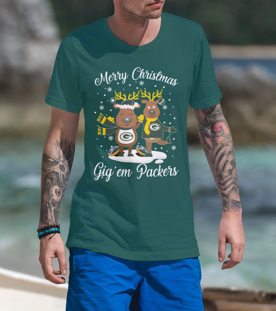 Merry Christmas Gig 'Em Green Bay Packers T-Shirt