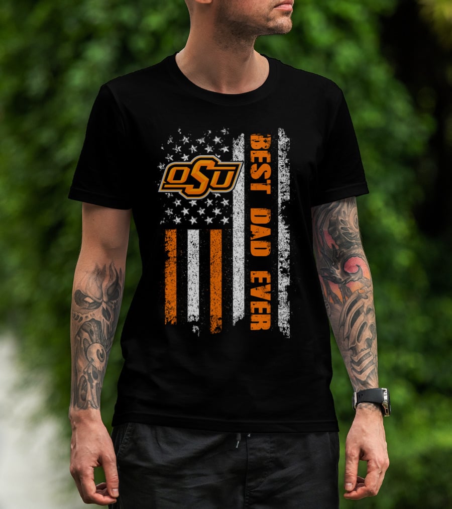 Osu Best Dad Ever American Flag T-Shirt