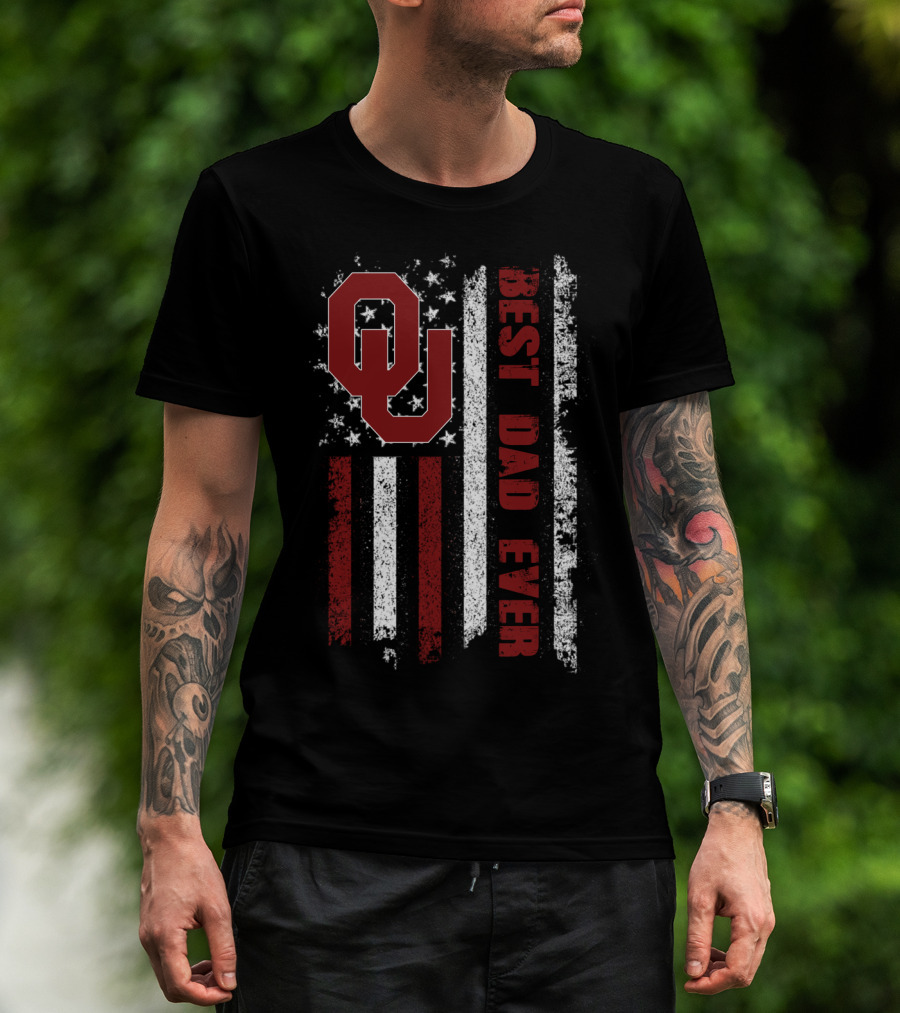 Ou Best Dad Ever American Flag T-Shirt