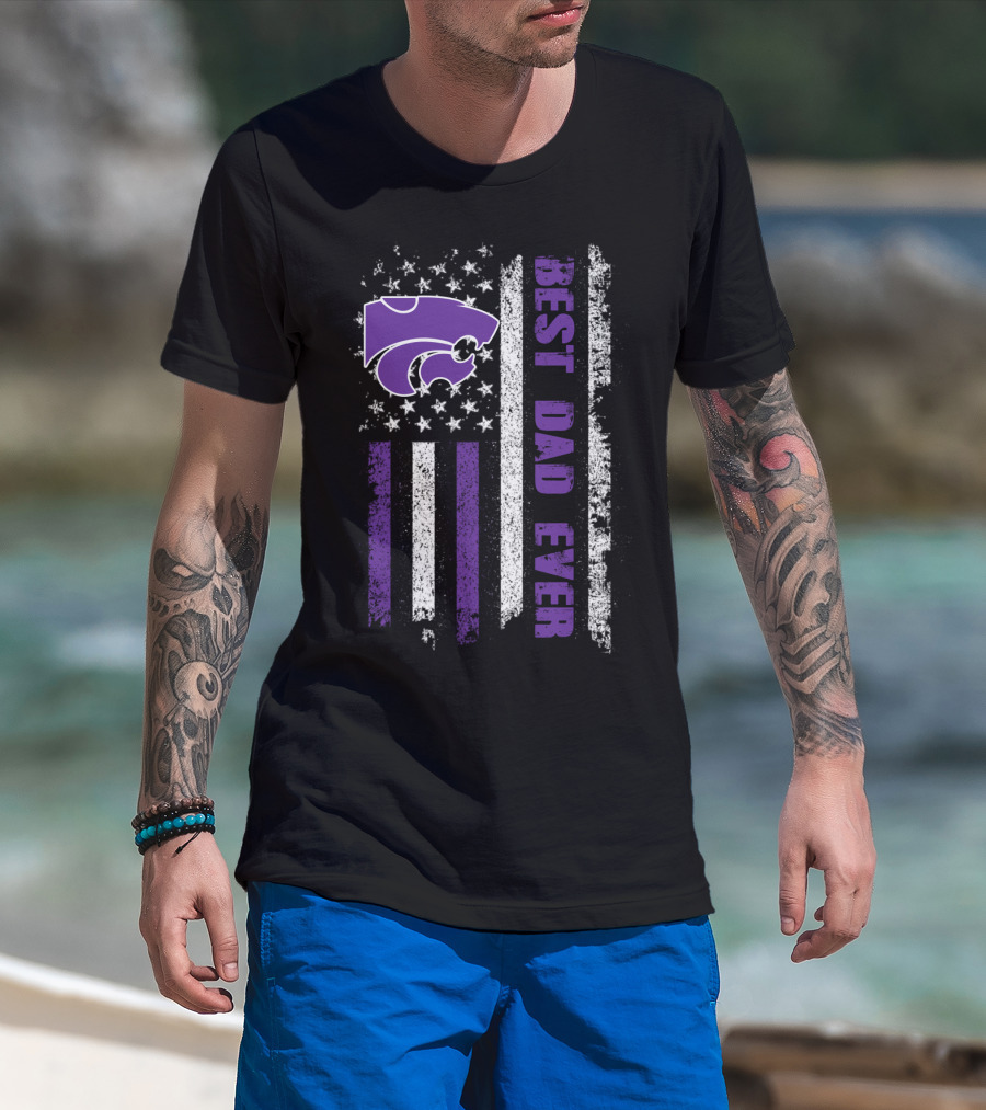 Kansas State Wildcats Best Dad Ever Flag T-Shirt