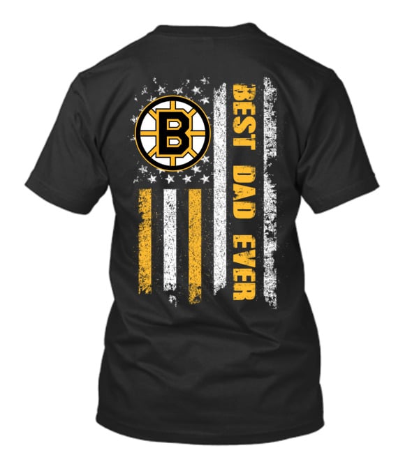 Best Dad Ever Boston Hockey Team Flag T-Shirt