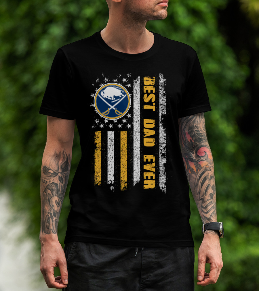 Best Dad Ever Buffalo Sabres Flag T-Shirt