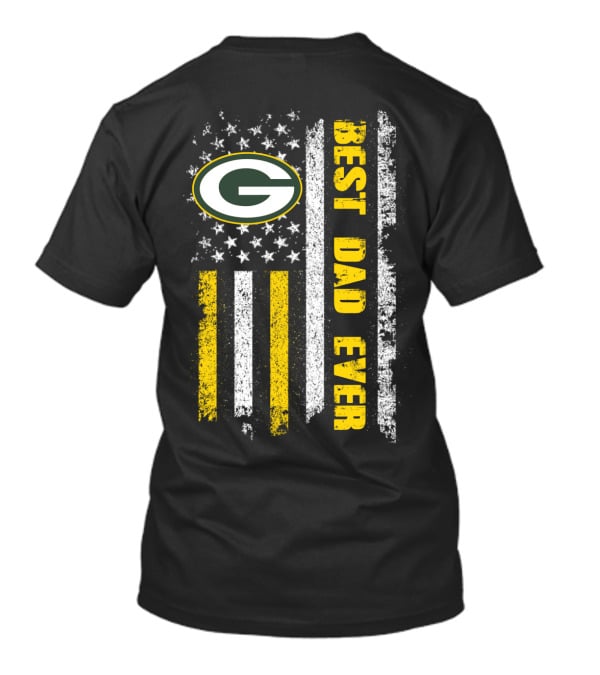 Green Bay Packers Best Dad Ever Vintage American Flag T-Shirt