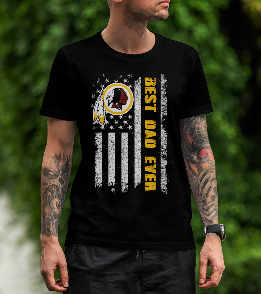 Best Dad Ever Evd 145 Washington Football Flag T-Shirt