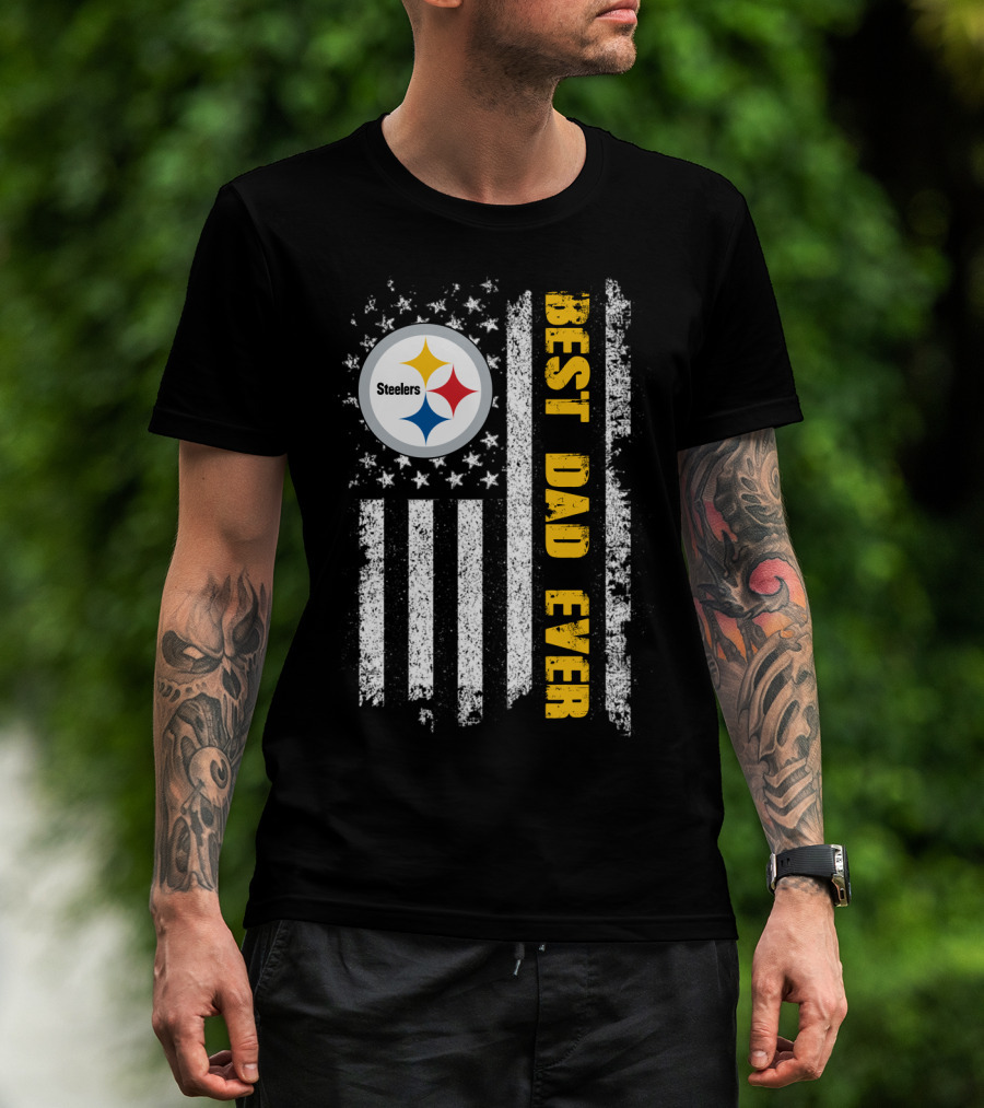 Steelers Best Dad Ever Flag T-Shirt