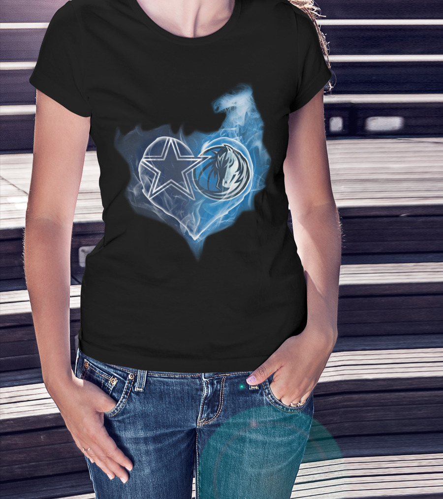Dallas Cowboys And Dallas Mavericks Heart T-Shirt